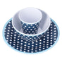 3 Piece Set of Salad Tableware Fruit Snack Plate Bowl and Cup Set Salad TablewareDark Blue Dots V1294-YM0523-3118210289911
