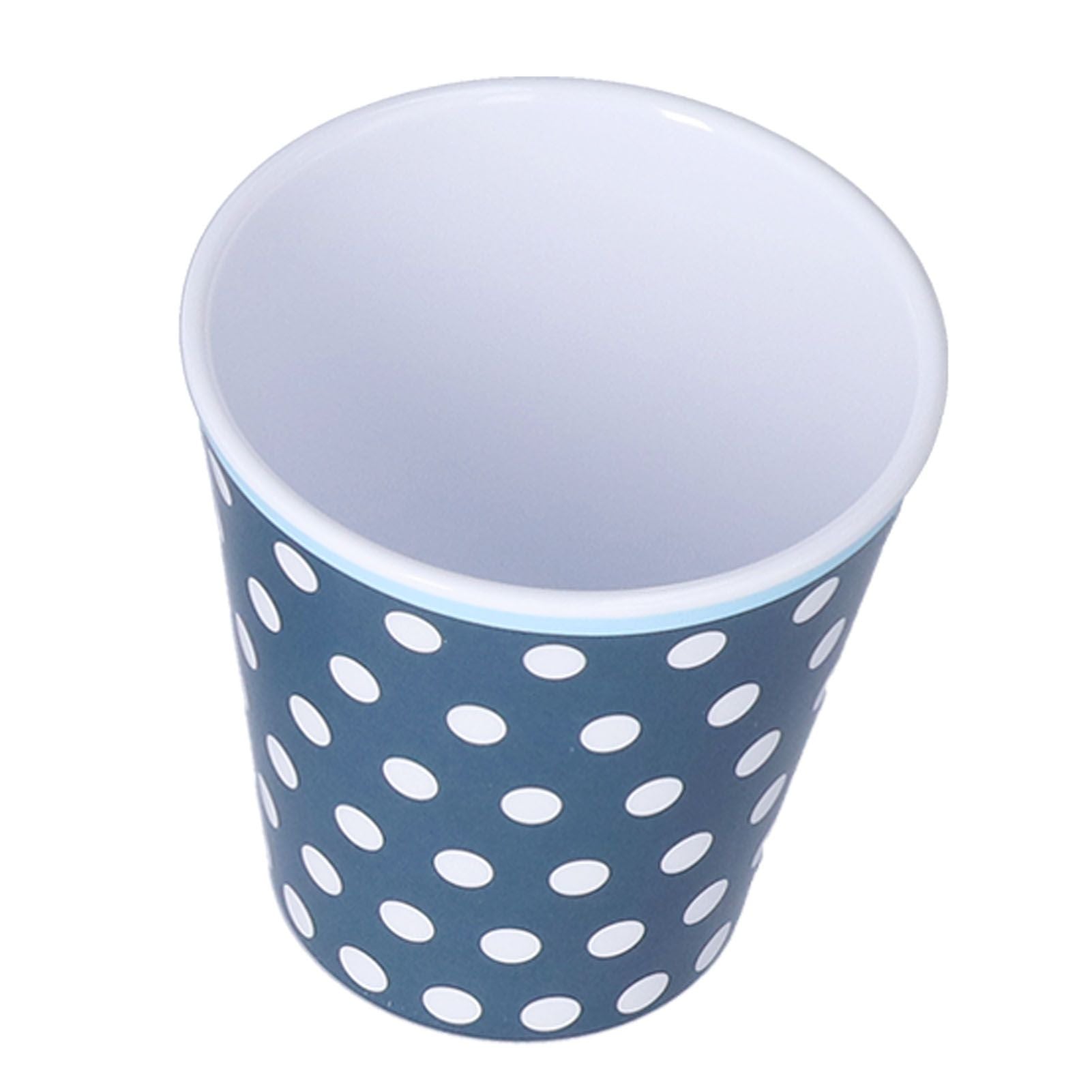 3 Piece Set of Salad Tableware Fruit Snack Plate Bowl and Cup Set Salad TablewareDark Blue Dots V1294-YM0523-3118210289911