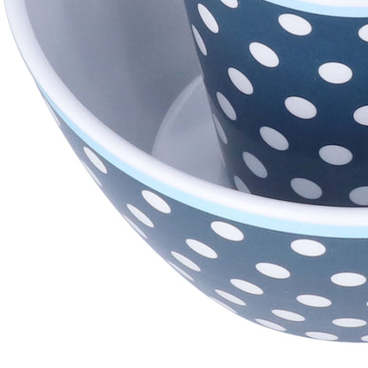 3 Piece Set of Salad Tableware Fruit Snack Plate Bowl and Cup Set Salad TablewareDark Blue Dots V1294-YM0523-3118210289911