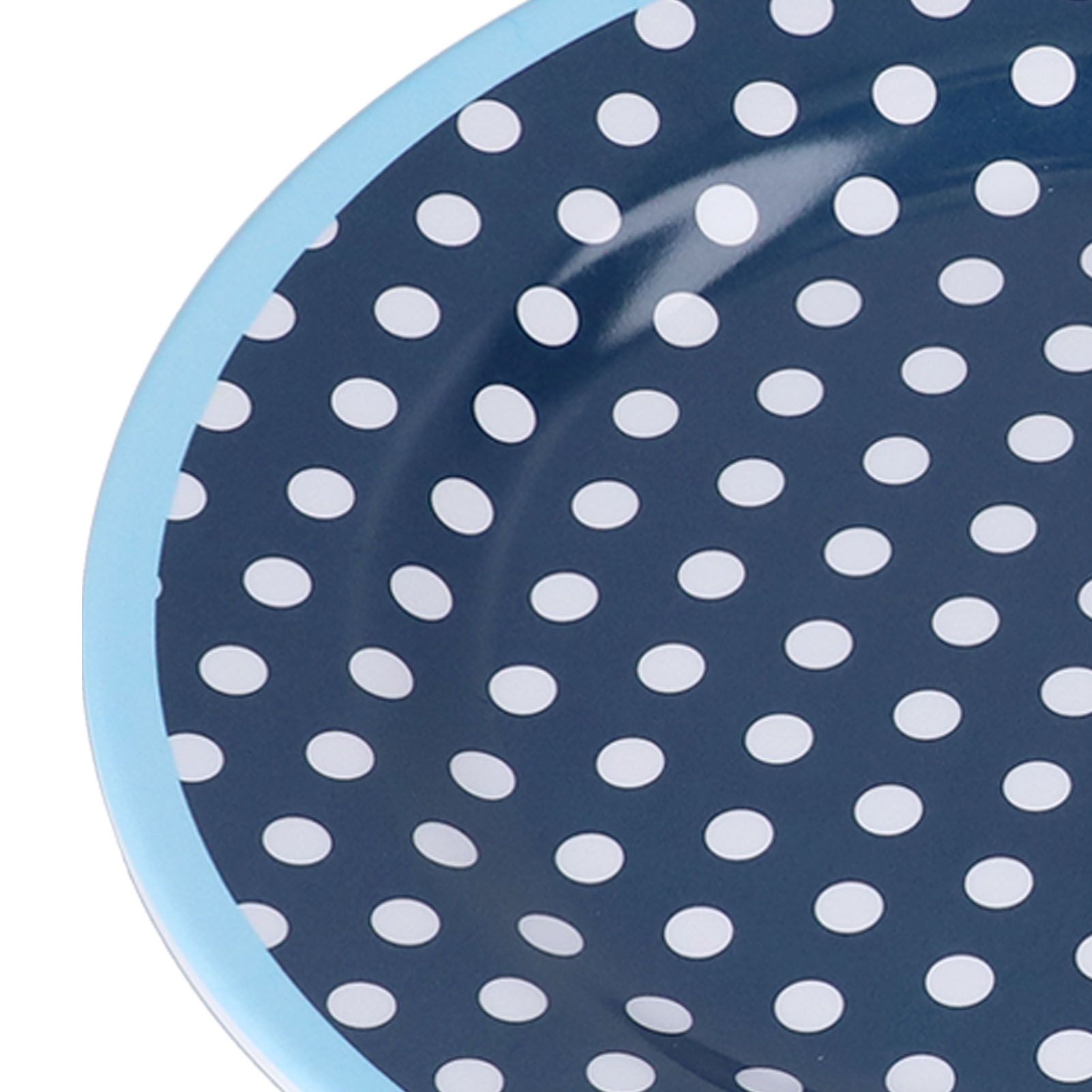 3 Piece Set of Salad Tableware Fruit Snack Plate Bowl and Cup Set Salad TablewareDark Blue Dots V1294-YM0523-3118210289911