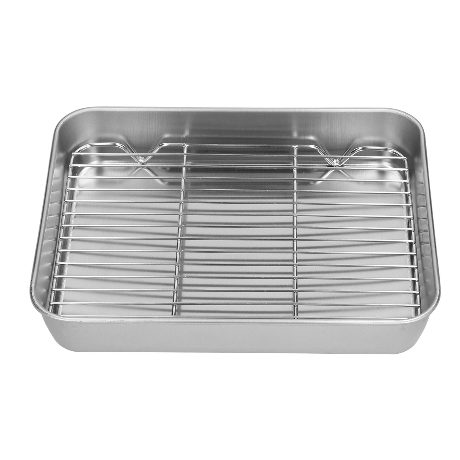 Roasting Pan and Rack Set Stainless Steel Easy Clean Rectangular Roaster with Rack for Cooking V1294-YM0523-3118210292711
