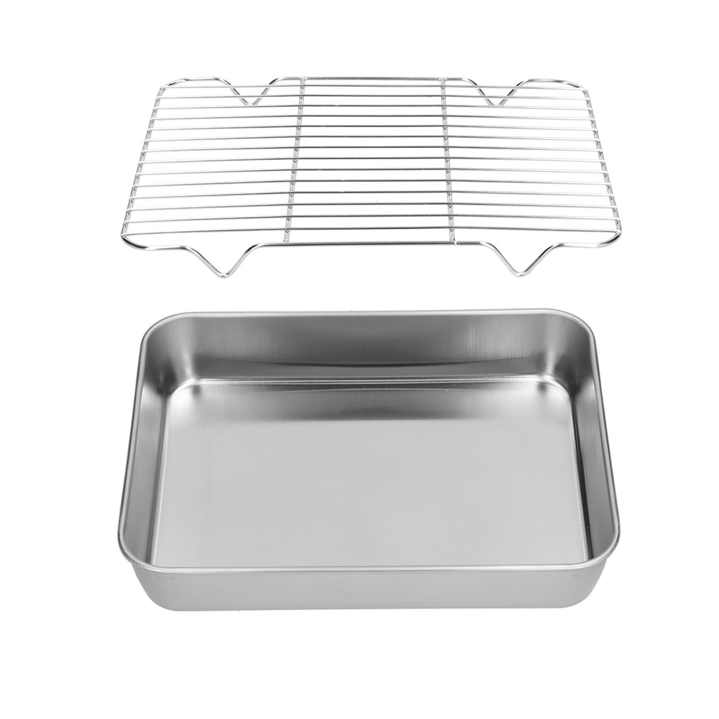 Roasting Pan and Rack Set Stainless Steel Easy Clean Rectangular Roaster with Rack for Cooking V1294-YM0523-3118210292712