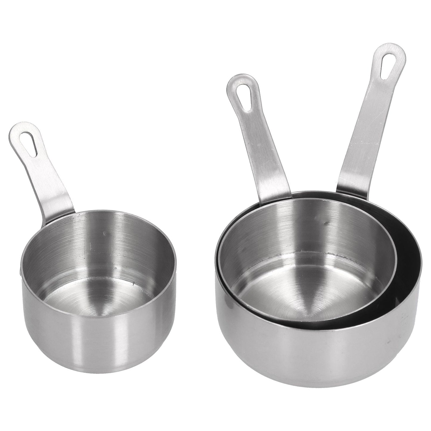 3pcs Sauce Cups Stainless Steel Sauce Dish with Handle for for Condiment Ketchup AppetizerSilver V1294-YM0523-3118210294111