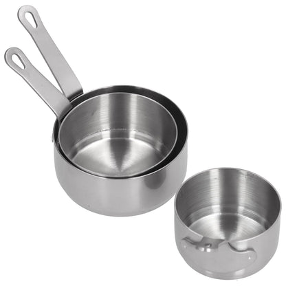3pcs Sauce Cups Stainless Steel Sauce Dish with Handle for for Condiment Ketchup AppetizerSilver V1294-YM0523-3118210294111