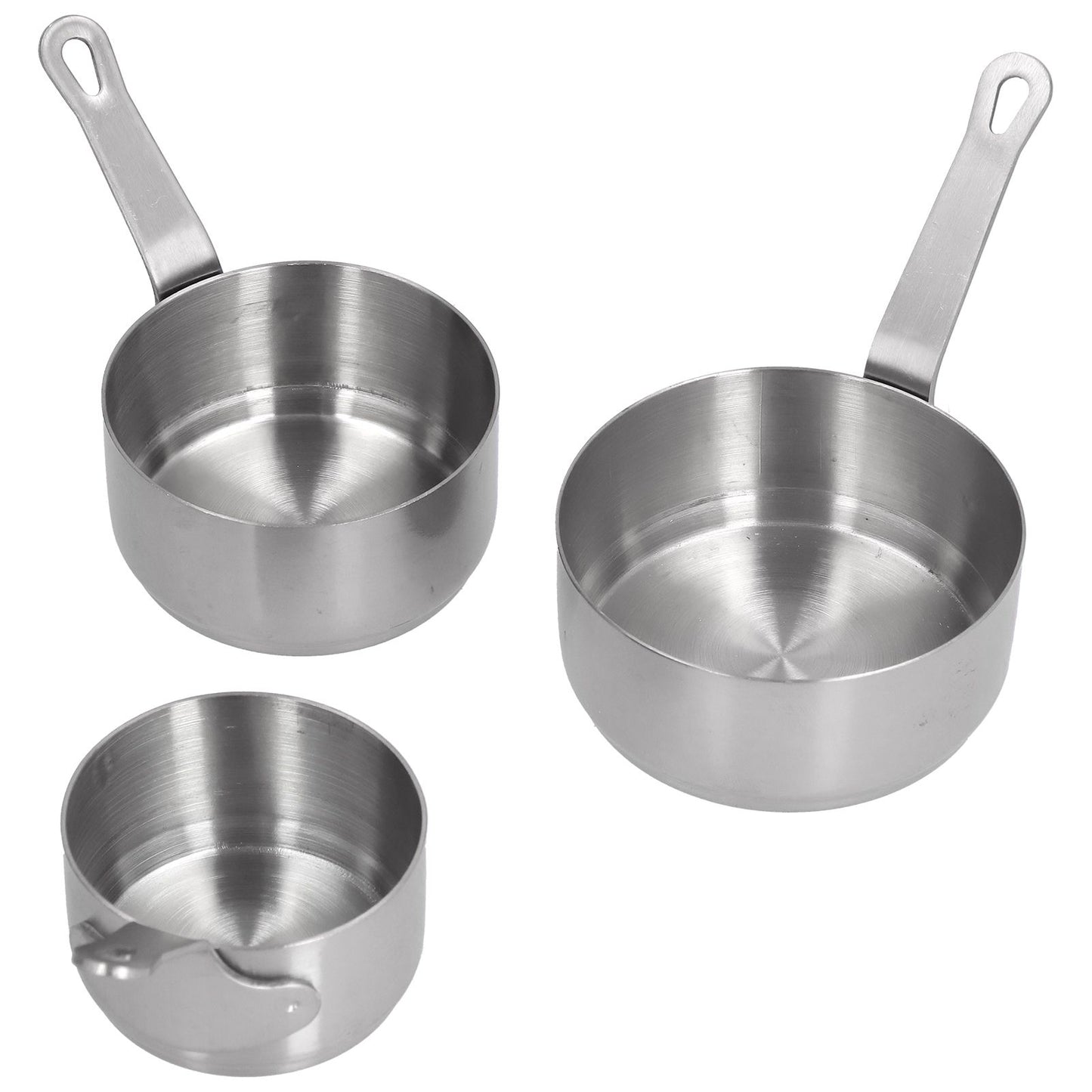 3pcs Sauce Cups Stainless Steel Sauce Dish with Handle for for Condiment Ketchup AppetizerSilver V1294-YM0523-3118210294111