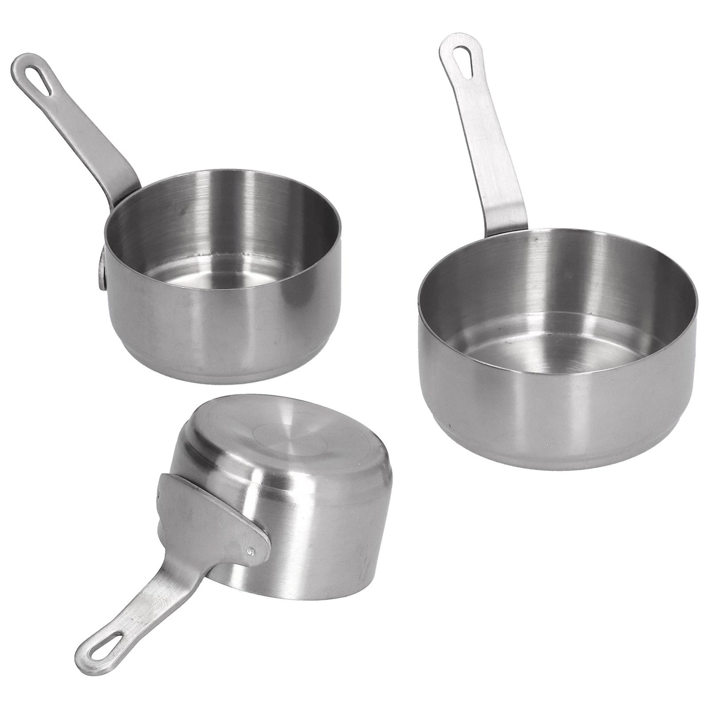3pcs Sauce Cups Stainless Steel Sauce Dish with Handle for for Condiment Ketchup AppetizerSilver V1294-YM0523-3118210294111