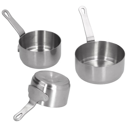 3pcs Sauce Cups Stainless Steel Sauce Dish with Handle for for Condiment Ketchup AppetizerSilver V1294-YM0523-3118210294111