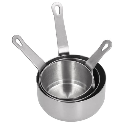 3pcs Sauce Cups Stainless Steel Sauce Dish with Handle for for Condiment Ketchup AppetizerSilver V1294-YM0523-3118210294111