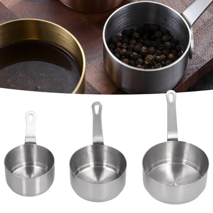 3pcs Sauce Cups Stainless Steel Sauce Dish with Handle for for Condiment Ketchup AppetizerSilver V1294-YM0523-3118210294111