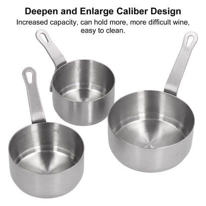 3pcs Sauce Cups Stainless Steel Sauce Dish with Handle for for Condiment Ketchup AppetizerSilver V1294-YM0523-3118210294111
