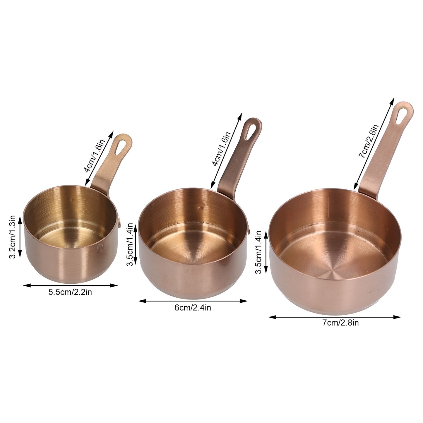 3pcs Sauce Cups Stainless Steel Sauce Dish with Handle for for Condiment Ketchup AppetizerRose Gold V1294-YM0523-3118210294112