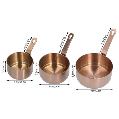 3pcs Sauce Cups Stainless Steel Sauce Dish with Handle for for Condiment Ketchup AppetizerRose Gold V1294-YM0523-3118210294112