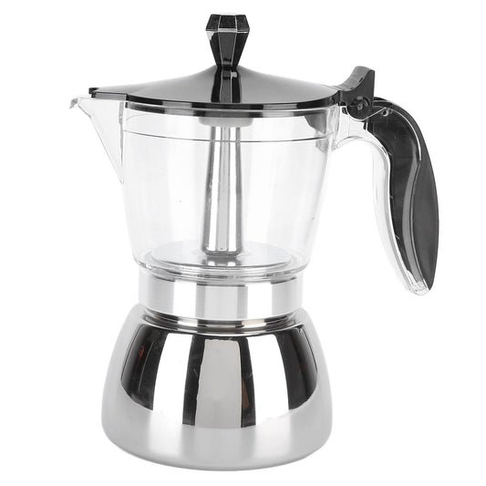 6 Cups Stainless Steel Coffee Pot Italian Octagonal Household Brewing Coffee Moka Pot V1294-YM0523-3118210295311