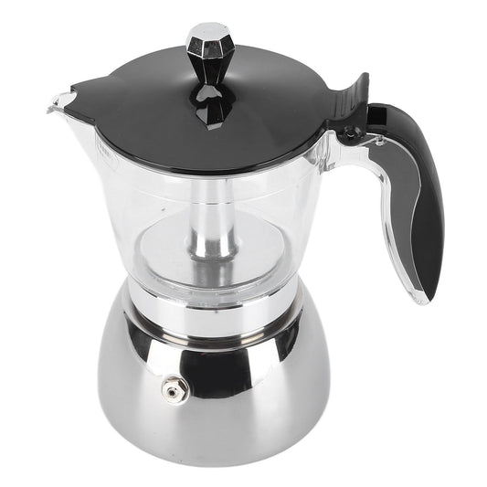 6 Cups Stainless Steel Coffee Pot Italian Octagonal Household Brewing Coffee Moka Pot V1294-YM0523-3118210295311