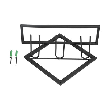 Wall Mounted Wine Rack Black Rhombus Shaped Wall Mounted Double Hook Wine Rack for Wine Cellar Home Bar V1294-YM0523-3118210295411