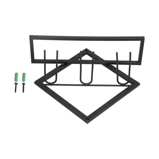 Wall Mounted Wine Rack Black Rhombus Shaped Wall Mounted Double Hook Wine Rack for Wine Cellar Home Bar V1294-YM0523-3118210295411