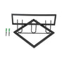 Wall Mounted Wine Rack Black Rhombus Shaped Wall Mounted Double Hook Wine Rack for Wine Cellar Home Bar V1294-YM0523-3118210295411