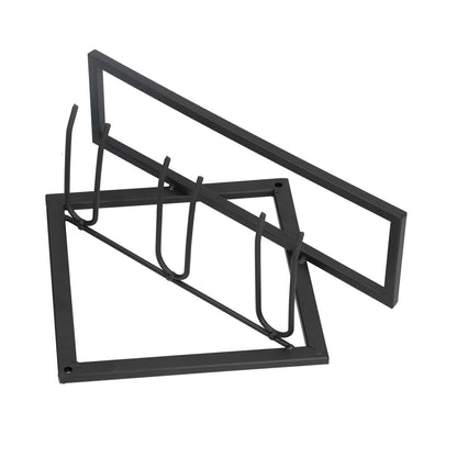 Wall Mounted Wine Rack Black Rhombus Shaped Wall Mounted Double Hook Wine Rack for Wine Cellar Home Bar V1294-YM0523-3118210295411