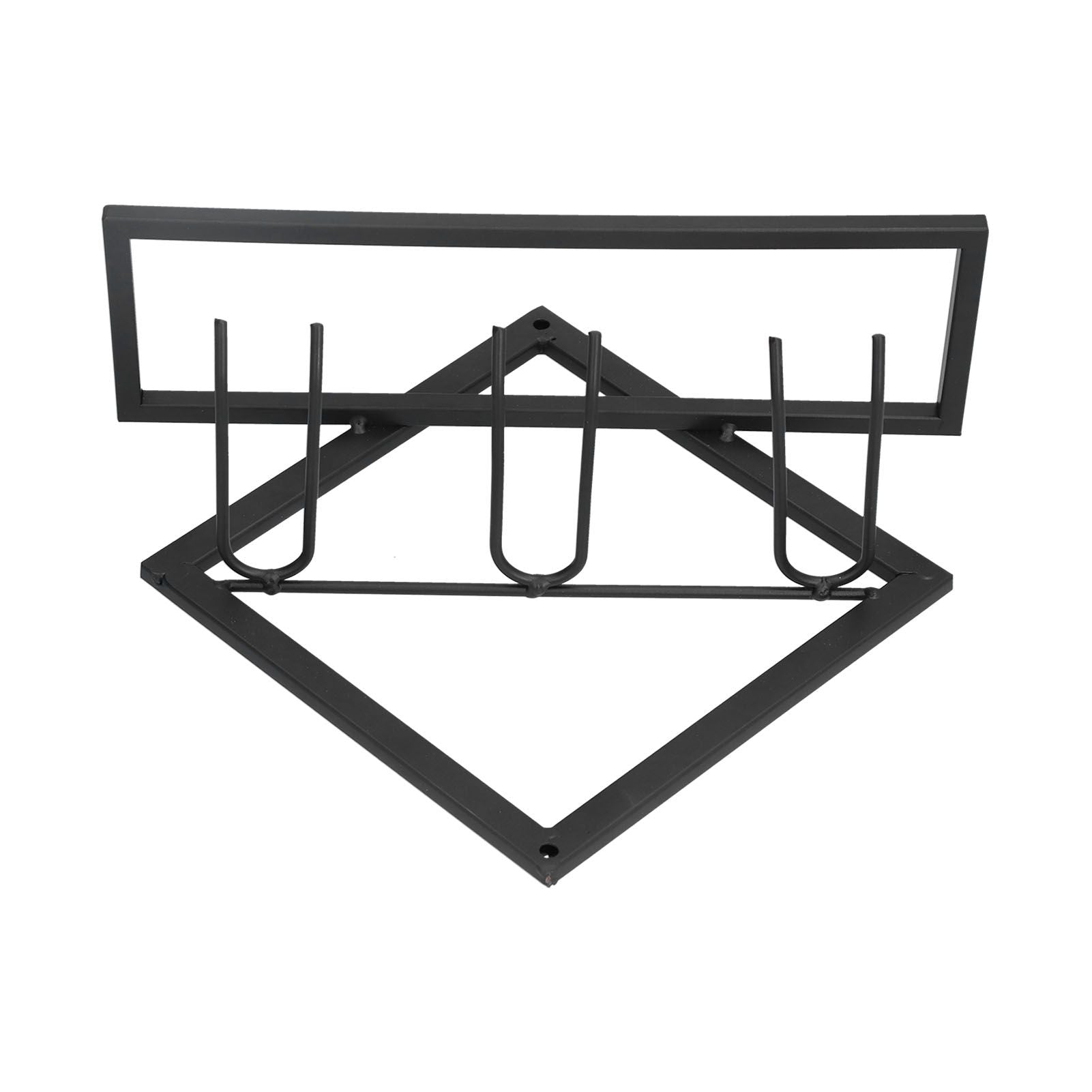 Wall Mounted Wine Rack Black Rhombus Shaped Wall Mounted Double Hook Wine Rack for Wine Cellar Home Bar V1294-YM0523-3118210295411