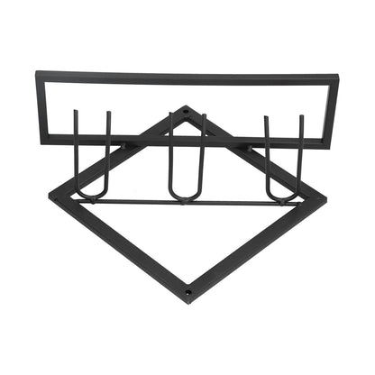 Wall Mounted Wine Rack Black Rhombus Shaped Wall Mounted Double Hook Wine Rack for Wine Cellar Home Bar V1294-YM0523-3118210295411