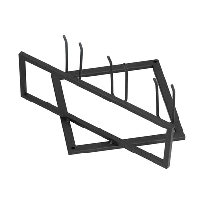 Wall Mounted Wine Rack Black Rhombus Shaped Wall Mounted Double Hook Wine Rack for Wine Cellar Home Bar V1294-YM0523-3118210295411