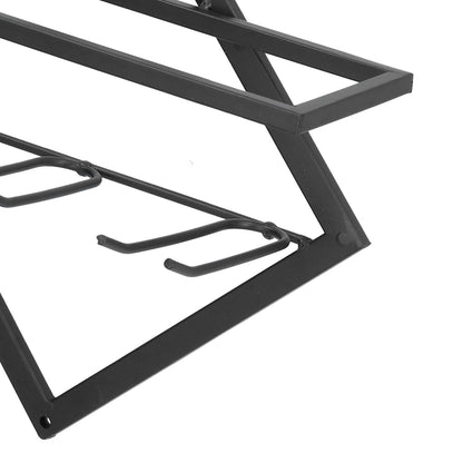 Wall Mounted Wine Rack Black Rhombus Shaped Wall Mounted Double Hook Wine Rack for Wine Cellar Home Bar V1294-YM0523-3118210295411