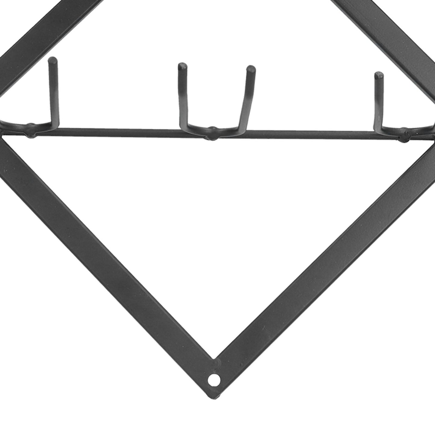 Wall Mounted Wine Rack Black Rhombus Shaped Wall Mounted Double Hook Wine Rack for Wine Cellar Home Bar V1294-YM0523-3118210295411