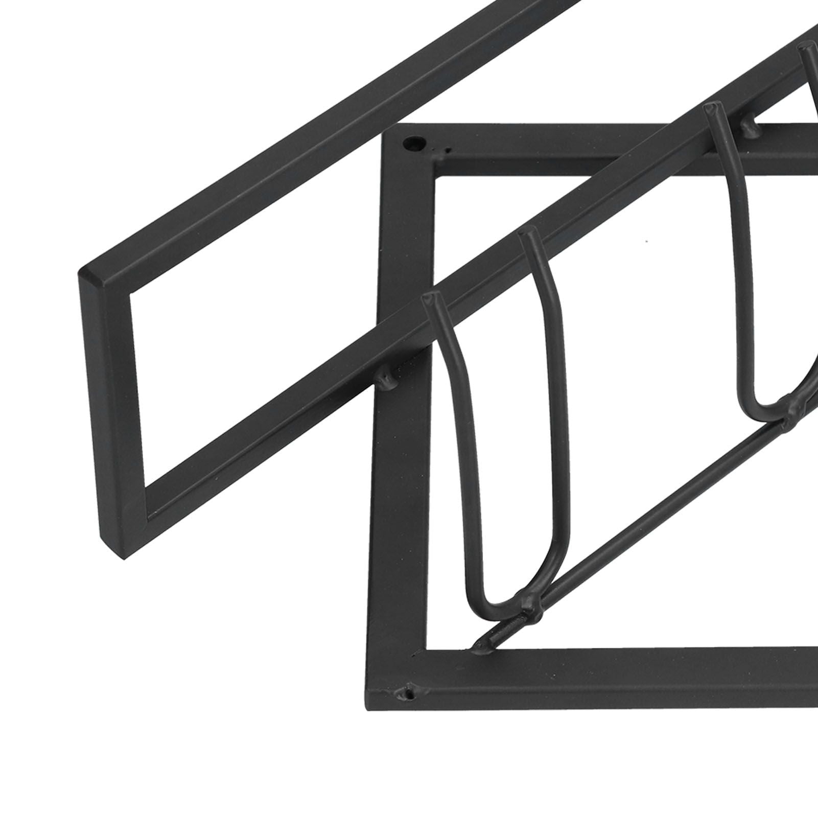 Wall Mounted Wine Rack Black Rhombus Shaped Wall Mounted Double Hook Wine Rack for Wine Cellar Home Bar V1294-YM0523-3118210295411