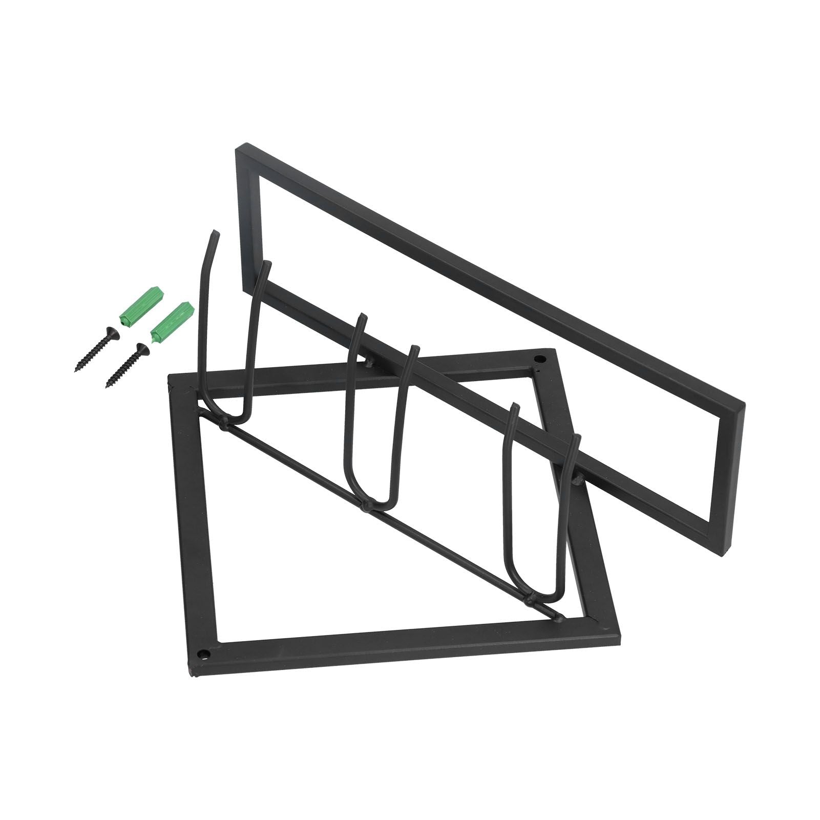 Wall Mounted Wine Rack Black Rhombus Shaped Wall Mounted Double Hook Wine Rack for Wine Cellar Home Bar V1294-YM0523-3118210295411
