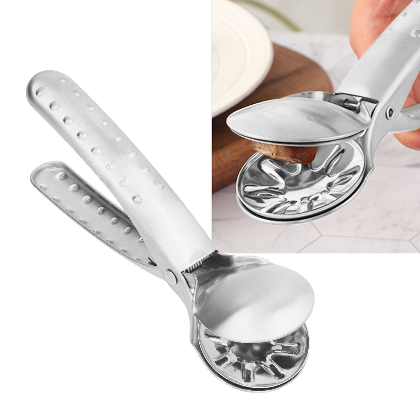 Stainless Steel Nutcracker Chestnut Clip Metal Multifunctional Nut Opener Plier for KitchenSilver V1294-YM0523-3118210297211