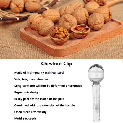 Stainless Steel Nutcracker Chestnut Clip Metal Multifunctional Nut Opener Plier for KitchenSilver V1294-YM0523-3118210297211