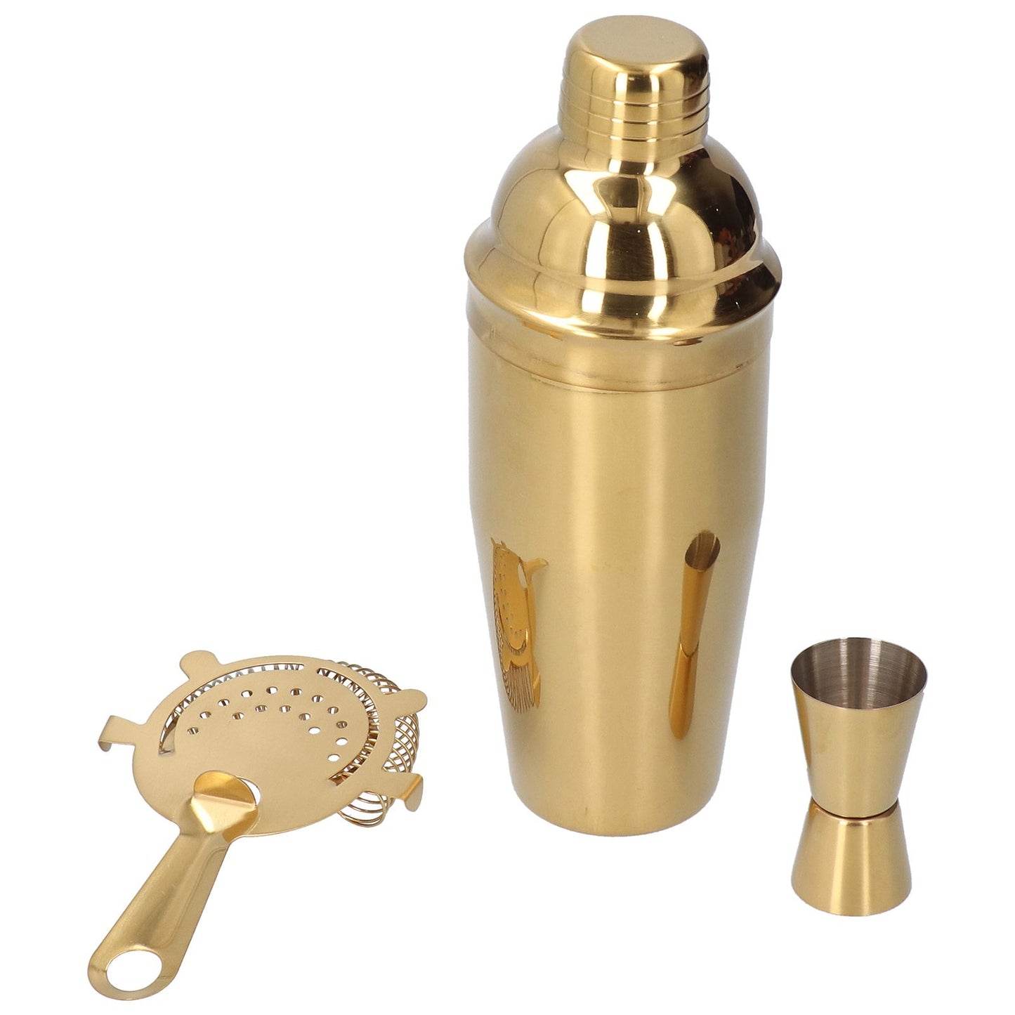 Cocktail Set Fashionable 750ml Stainless Steel Barware Tool Kit with Strainer Measure Cup Shaker for V1294-YM0523-3118210297312