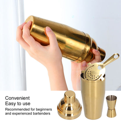 Cocktail Set Fashionable 750ml Stainless Steel Barware Tool Kit with Strainer Measure Cup Shaker for V1294-YM0523-3118210297312