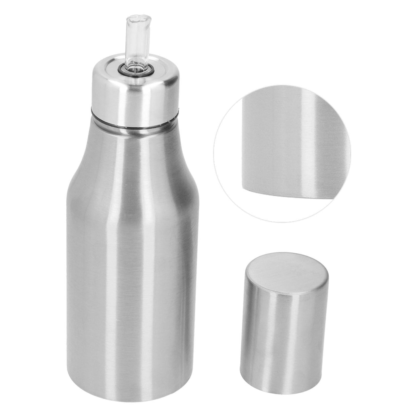 Stainless Steel Olive Oil Dispenser 500ML Leak Proof Dust Proof Kitchen Olive Oil DecanterSilver V1294-YM0523-3118210297411