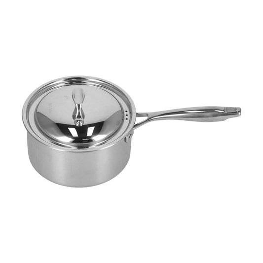 Sauce Pan 304 Stainless Steel Anti Slip Multipurpose Thicken Milk Pot with Lid for KitchenNatural Color V1294-YM0523-3118210298311