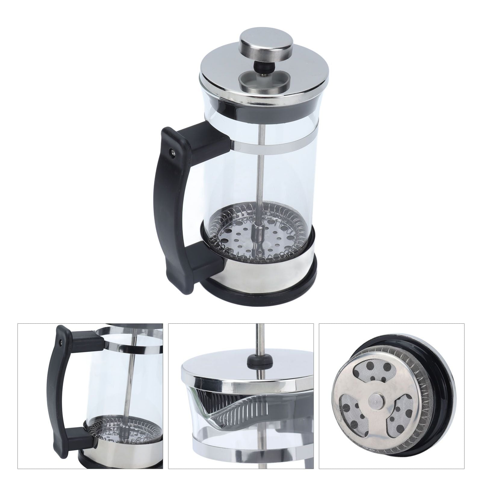 350ml Hand Brewing Coffee Press Pot Heat Resistant Coffee Tea Maker Pot Kettle for Home Office V1294-YM0523-3118210299811