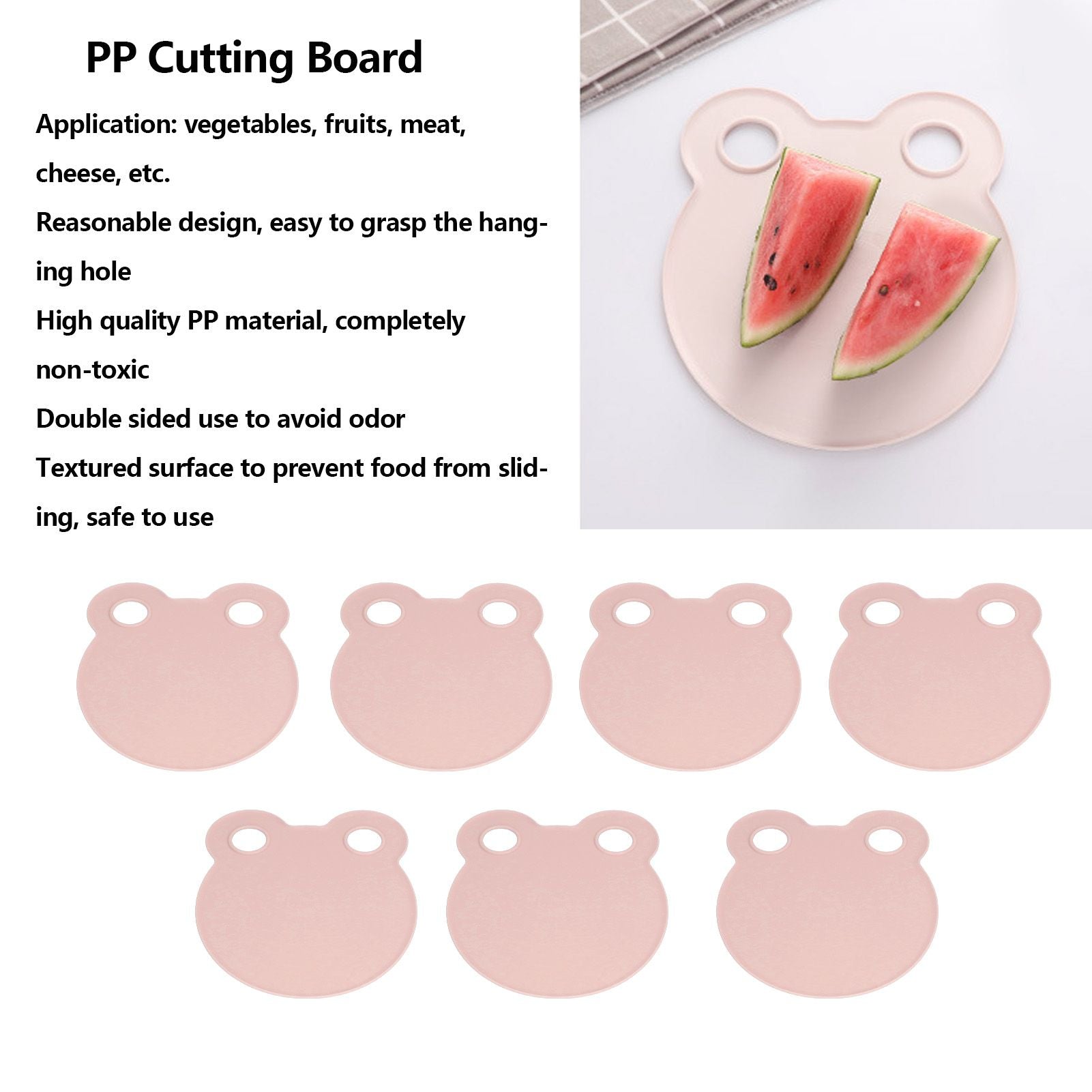 Kitchen Cutting Board Small Portable Cute Shape Cutting and Serving Board for Household DormitoryPink V1294-YM0523-3118210302211