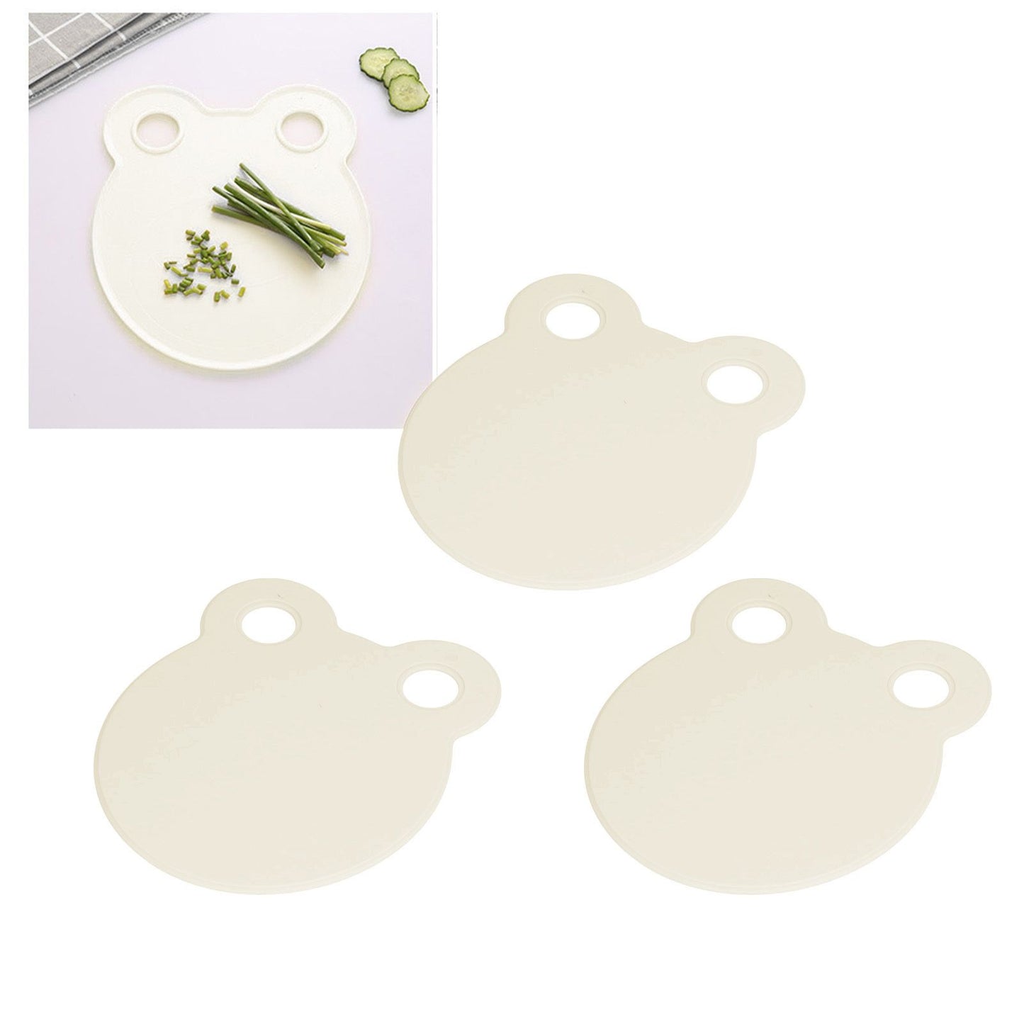 Kitchen Cutting Board Small Portable Cute Shape Cutting and Serving Board for Household DormitoryBeige V1294-YM0523-3118210302214