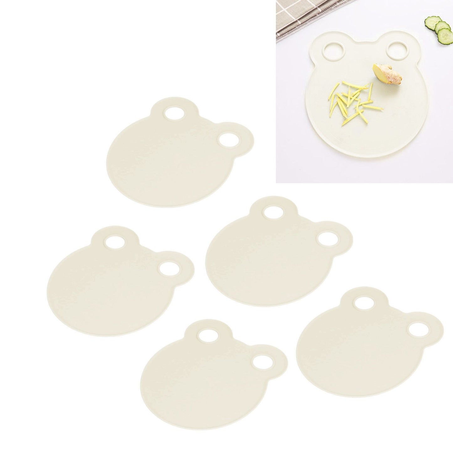 Kitchen Cutting Board Small Portable Cute Shape Cutting and Serving Board for Household DormitoryBeige V1294-YM0523-3118210302214