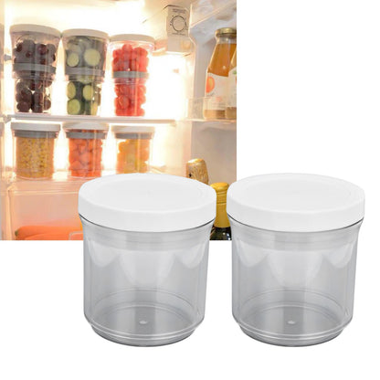 2Pcs Vacuum Container Push Type Retractable Adjustable Food Storage Box with Cover for Kitchen Home V1294-YM0523-3118210303011