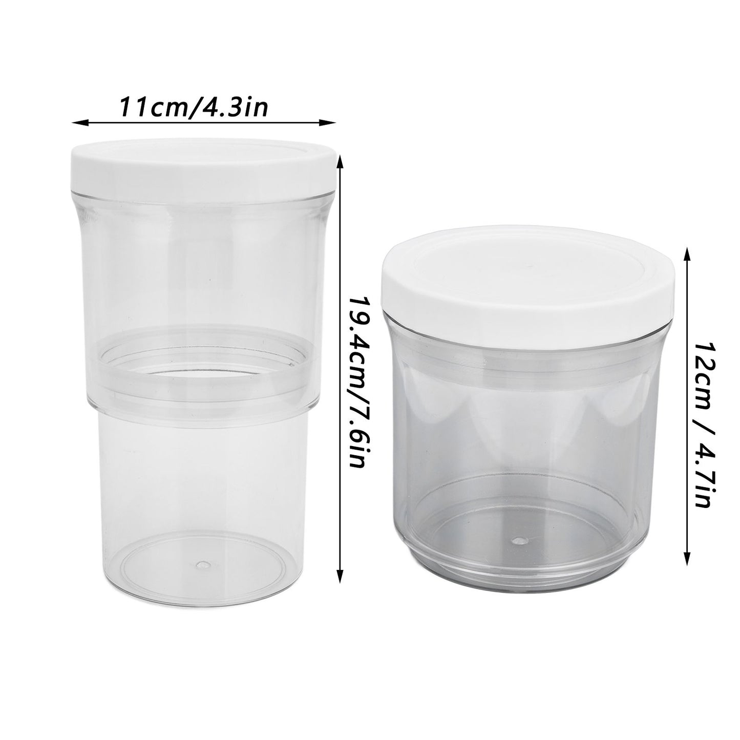 2Pcs Vacuum Container Push Type Retractable Adjustable Food Storage Box with Cover for Kitchen Home V1294-YM0523-3118210303011