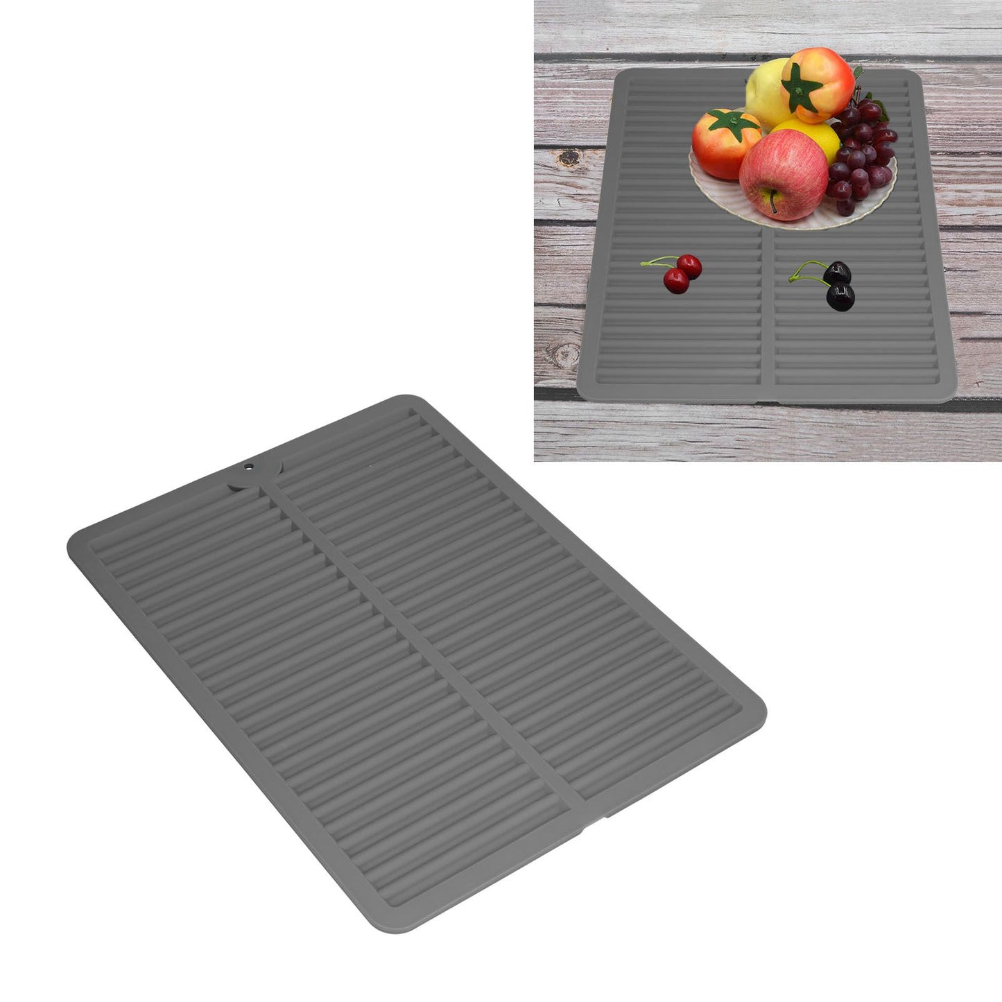 Dish Drying Mat Multiple Usage Silicone Kitchen Dish Draining Pad for Kitchen Counter V1294-YM0523-3118210304111