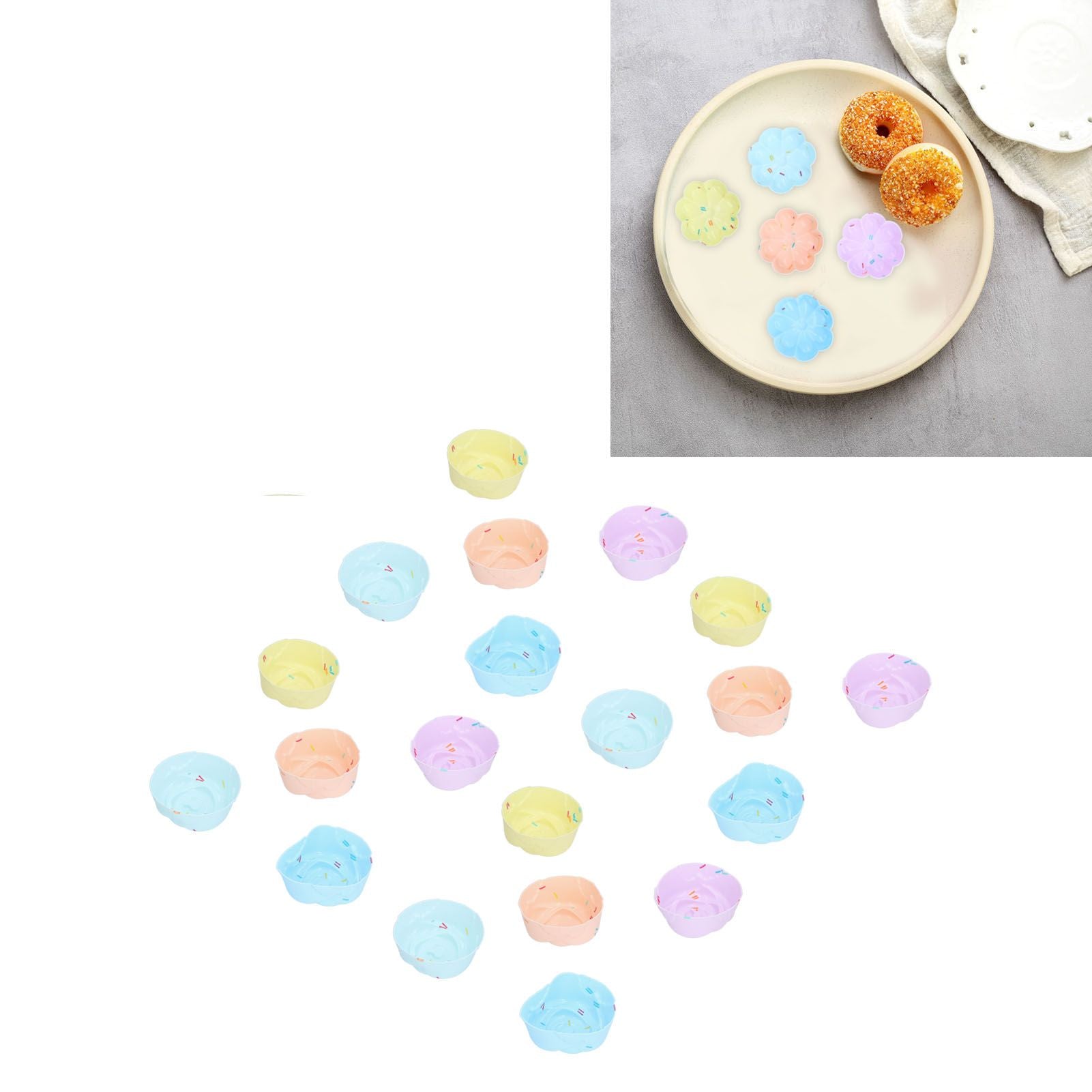 20Pcs Cupcake Baking Mould Silicone Muffin Cups Cupcake Moulds Jelly Pudding MoldRose Set V1294-YM0523-3118210304311