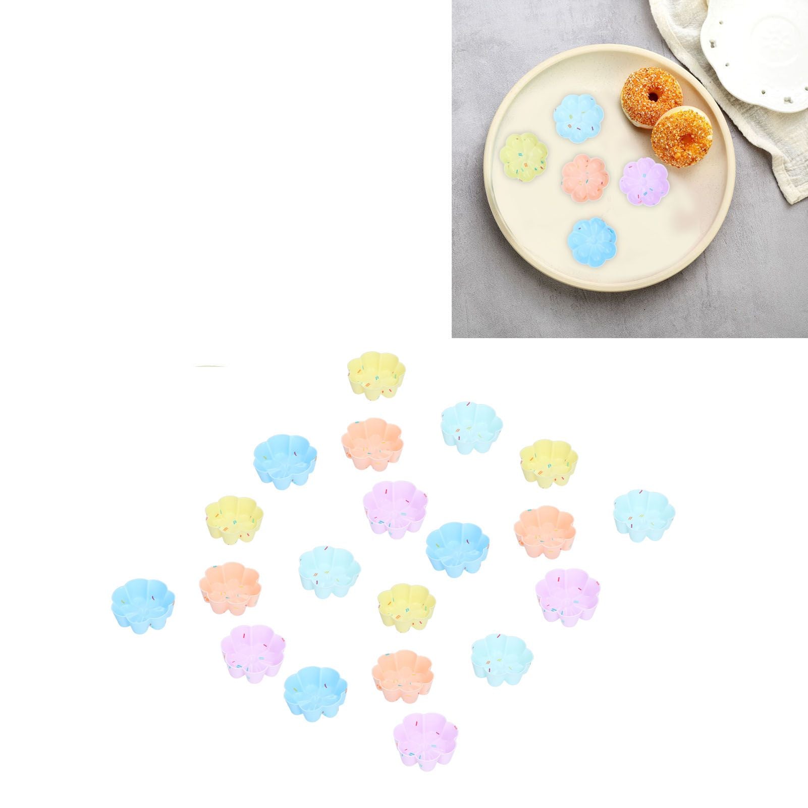 20Pcs Cupcake Baking Mould Silicone Muffin Cups Cupcake Moulds Jelly Pudding Mold7 Petal Flower Set V1294-YM0523-3118210304312