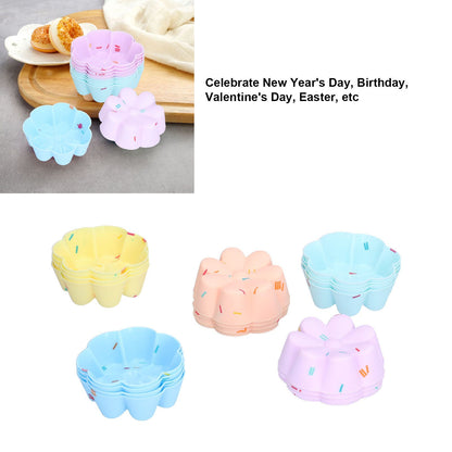 20Pcs Cupcake Baking Mould Silicone Muffin Cups Cupcake Moulds Jelly Pudding Mold7 Petal Flower Set V1294-YM0523-3118210304312