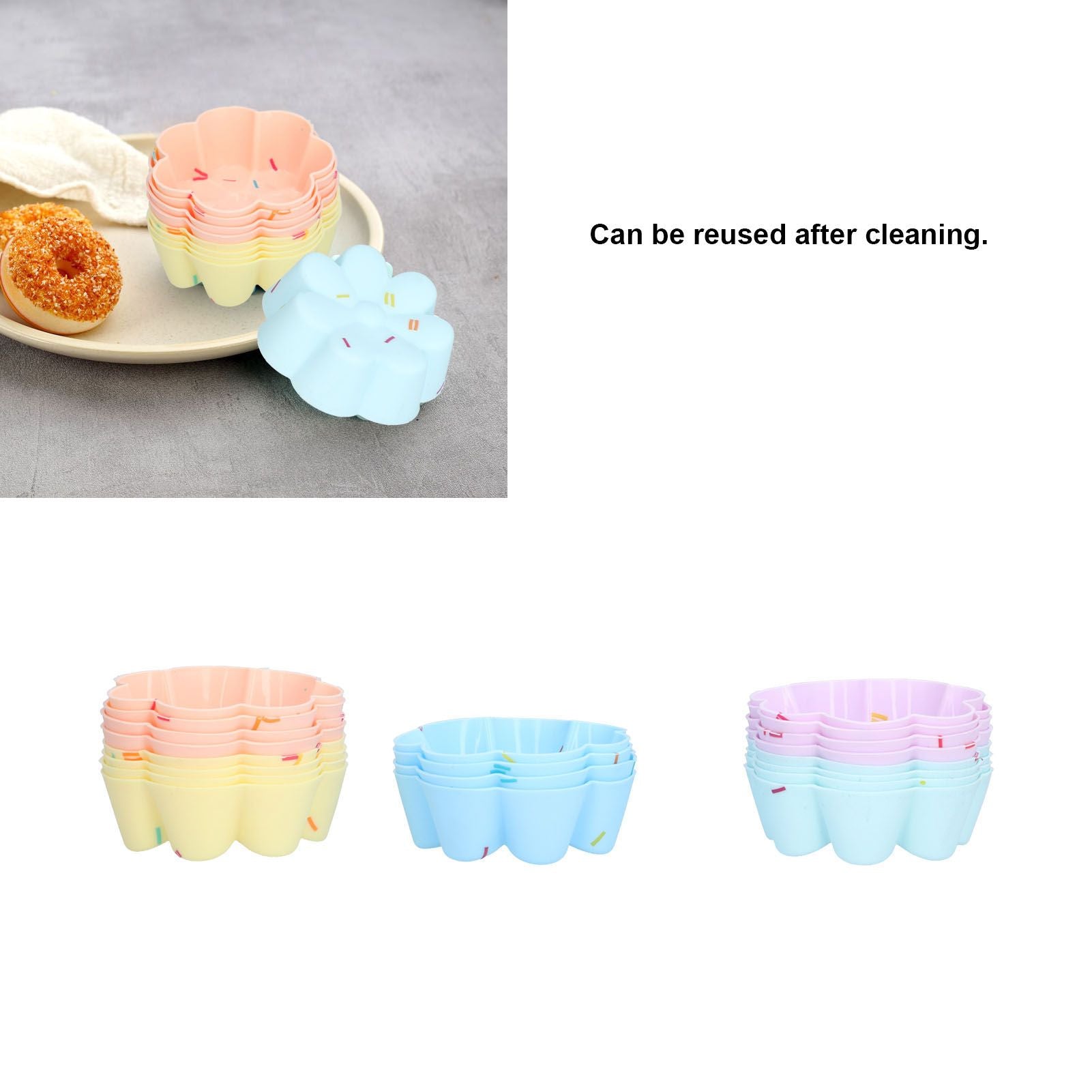 20Pcs Cupcake Baking Mould Silicone Muffin Cups Cupcake Moulds Jelly Pudding Mold7 Petal Flower Set V1294-YM0523-3118210304312