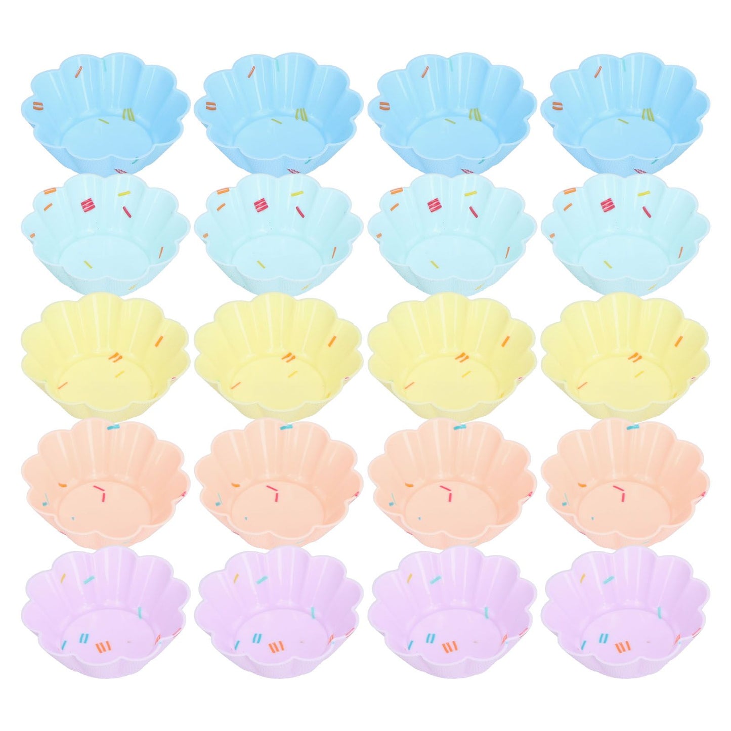 20Pcs Small Cake Cup Baking Mold Reusable Easy Clean Silicone Mini Cupcake Holders10 Petal Flower Set V1294-YM0523-3118210304411
