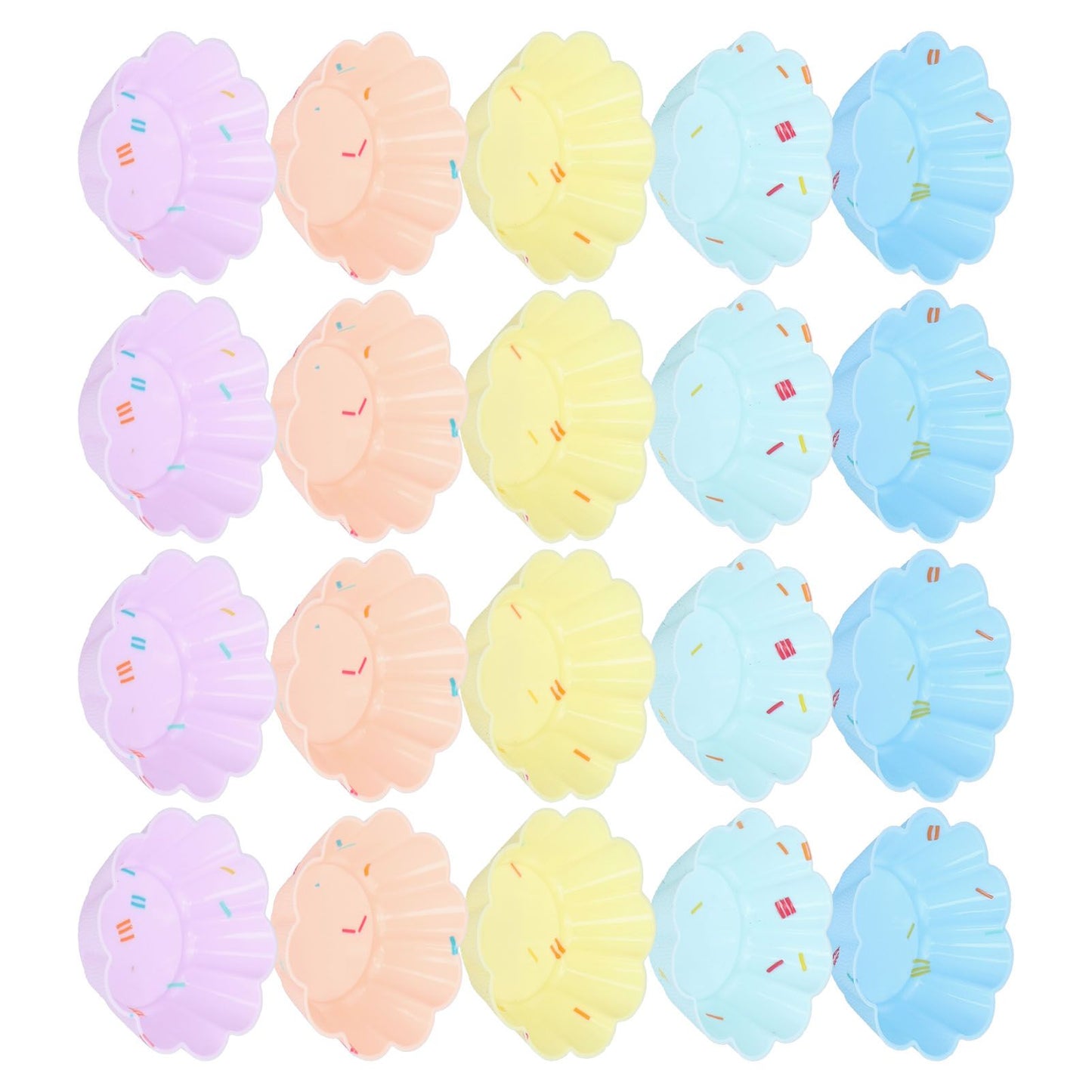 20Pcs Small Cake Cup Baking Mold Reusable Easy Clean Silicone Mini Cupcake Holders10 Petal Flower Set V1294-YM0523-3118210304411