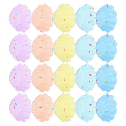20Pcs Small Cake Cup Baking Mold Reusable Easy Clean Silicone Mini Cupcake Holders10 Petal Flower Set V1294-YM0523-3118210304411