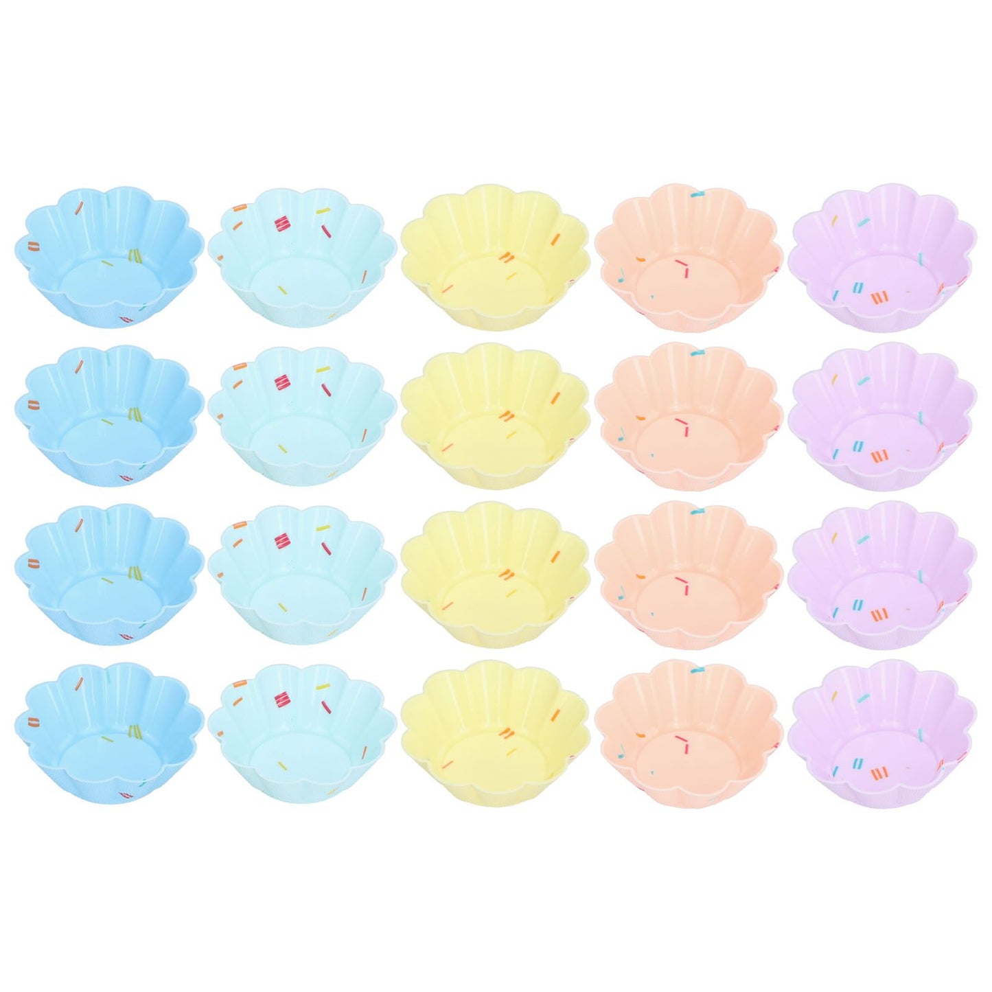 20Pcs Small Cake Cup Baking Mold Reusable Easy Clean Silicone Mini Cupcake Holders10 Petal Flower Set V1294-YM0523-3118210304411